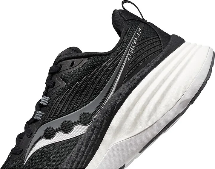Saucony Hurricane 24 Women's Running Shoes Black/Carbon : 6.5 D - Wide, Rubber/Textile - Image 4
