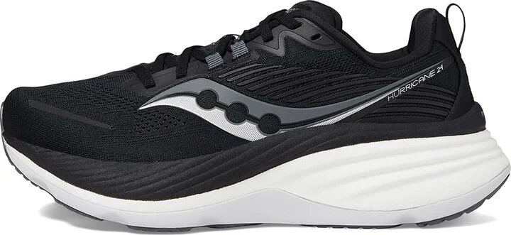 Saucony Hurricane 24 Women's Running Shoes Black/Carbon : 6.5 D - Wide, Rubber/Textile - Image 5