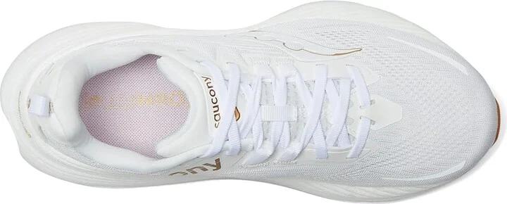 Saucony Hurricane 24 Women's Running Shoes White/Gold : 11 B - Medium, Rubber/Textile - Image 2