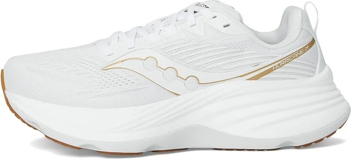 Saucony Hurricane 24 Women's Running Shoes White/Gold : 11 B - Medium, Rubber/Textile - Image 6