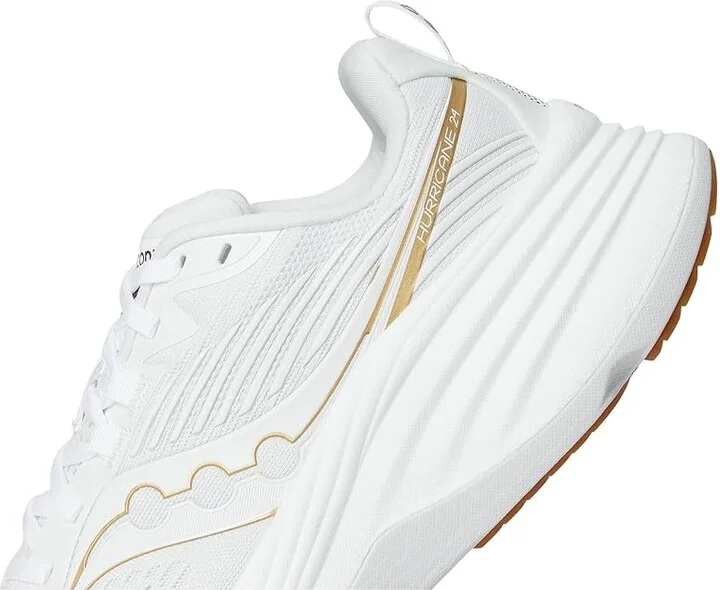 Saucony Hurricane 24 Women's Running Shoes White/Gold : 11 B - Medium, Rubber/Textile - Image 7
