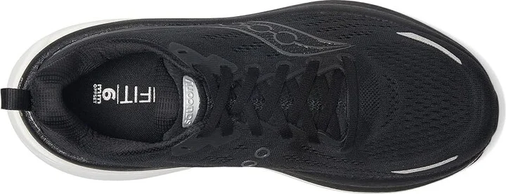 Saucony Hurricane 25 Men's Running Shoes Black/White : 8 EE - Wide, Leather - Image 2