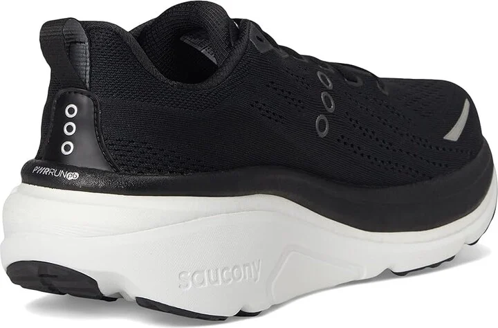 Saucony Hurricane 25 Men's Running Shoes Black/White : 8 EE - Wide, Leather - Image 4