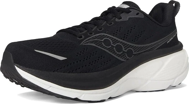 Saucony Hurricane 25 Men's Running Shoes Black/White : 8 EE - Wide, Leather - Image 5
