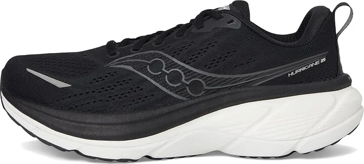 Saucony Hurricane 25 Men's Running Shoes Black/White : 8 EE - Wide, Leather - Image 6