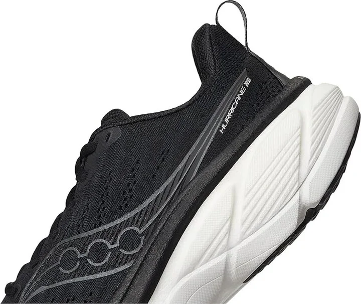 Saucony Hurricane 25 Men's Running Shoes Black/White : 8 EE - Wide, Leather - Image 7