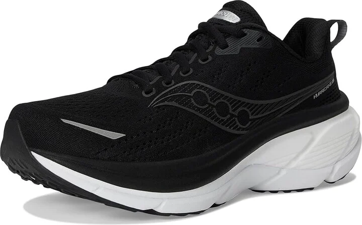 Saucony Hurricane 25 Women's Running Shoes Black/White : 6 D - Wide, Leather - Image 5