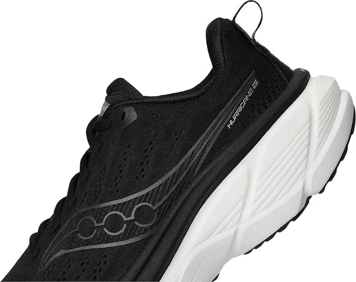 Saucony Hurricane 25 Women's Running Shoes Black/White : 6 D - Wide, Leather - Image 7