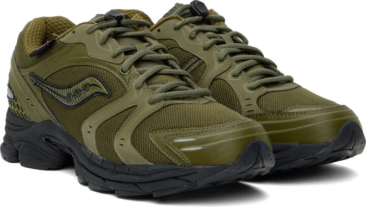 Saucony Khaki ProGrid Triumph 4 Gorpcore Sneakers - Image 4