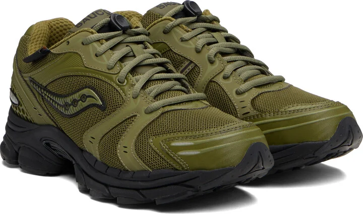 Saucony Khaki ProGrid Triumph 4 Gorpcore Sneakers - Image 4