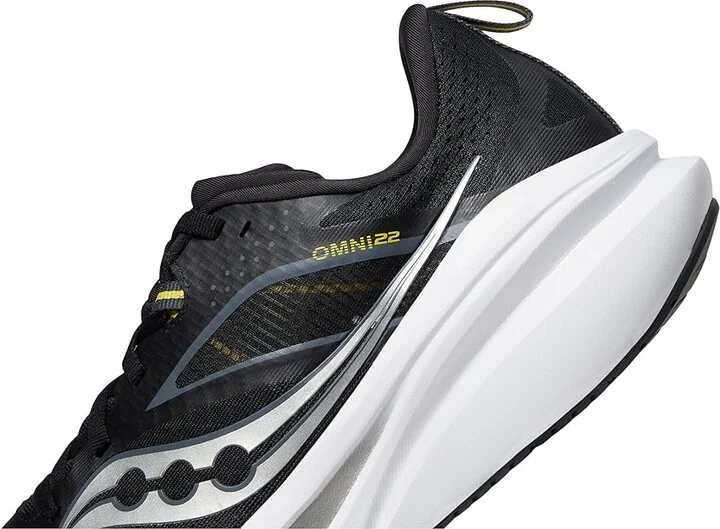 Saucony Omni 22 Men's Shoes Black/White 1 : 7 D - Medium, Synthetic/Textile - Image 4