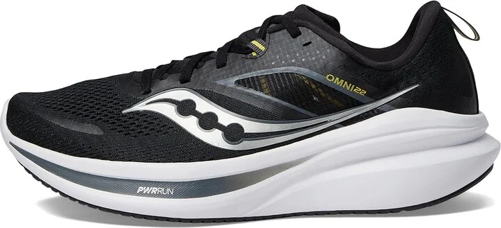 Saucony Omni 22 Men's Shoes Black/White 1 : 7 D - Medium, Synthetic/Textile - Image 6