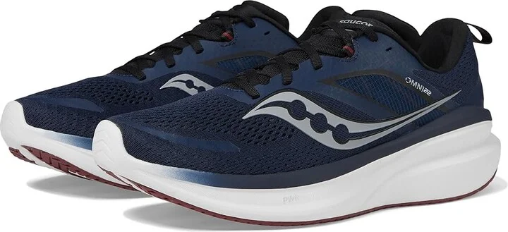 Saucony Omni 22 Men's Shoes Navy/Currant : 10 EE - Wide, Synthetic/Textile