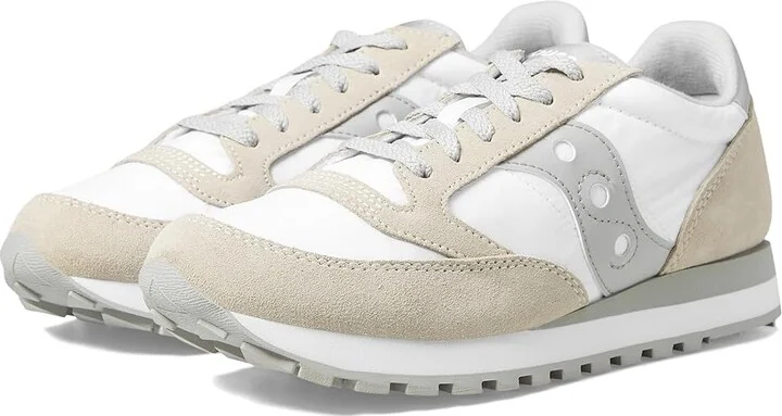 Saucony Originals Jazz Original Men's Classic Shoes White/Grey : Men's 11.5 - Women's 13 Medium, Rubber/Suede/Textile