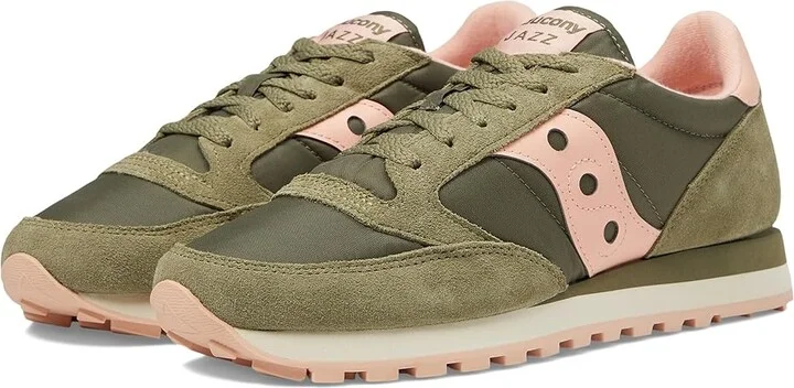 Saucony Originals Jazz Original Women's Classic Shoes Olive/Peach : 5.5 B - Medium, Suede/Textile