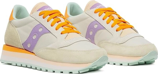 Saucony Originals Jazz Triple Women's Shoes Tan/Lilac : 5.5 B - Medium, Textile/Synthetic