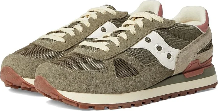 Saucony Originals Shadow Original Classic Shoes Olive/Rust : Men's 3.5 - Women's 5 Medium, Suede/Textile