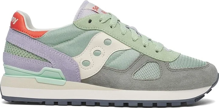 Saucony Originals Shadow Original Women's Classic Shoes Green/Lilac : 5 B - Medium, Suede/Synthetic/Textile - Image 6