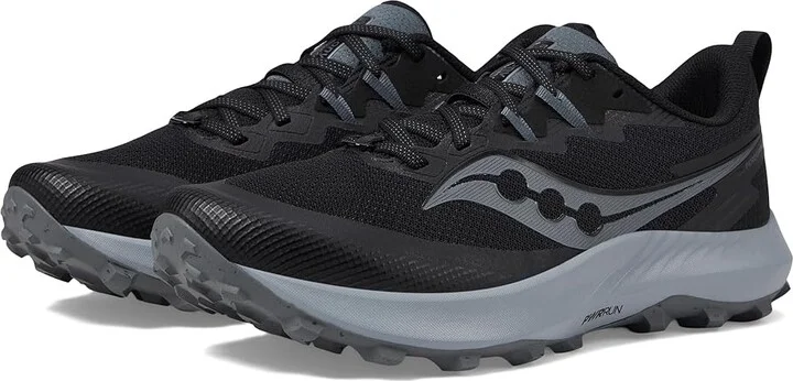 Saucony Peregrine 14 Men's Shoes Black/Carbon : 7 E - Wide, Synthetic