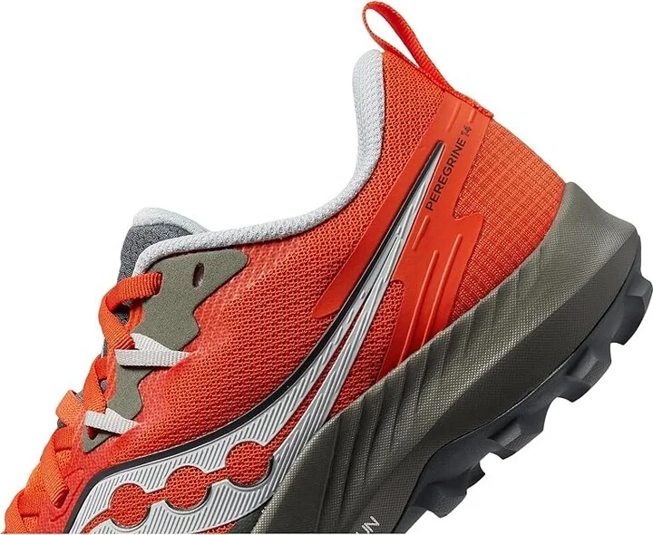 Saucony Peregrine 14 Men's Shoes Pepper/Bough : 8 D - Medium, Synthetic - Image 4