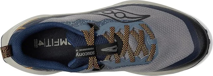 Saucony Peregrine 15 Men's Running Shoes Cinder/Navy : 13 D - Medium, Leather - Image 2