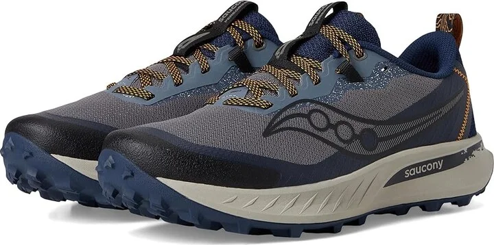 Saucony Peregrine 15 Men's Running Shoes Cinder/Navy : 13 D - Medium, Leather