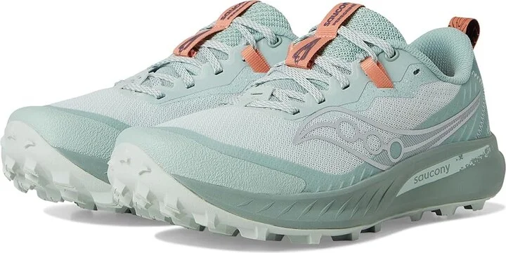 Saucony Peregrine 15 Women's Running Shoes Mist/Aloe : 9 B - Medium, Leather