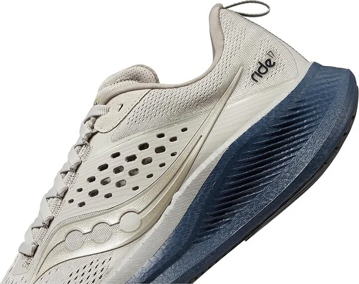 Saucony Ride 17 Men's Shoes Dove/Navy : 8 D - Medium, Synthetic/Textile - Image 4