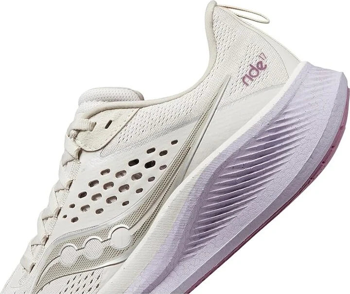 Saucony Ride 17 Women's Shoes Moon/Viola : 5 B - Medium, Synthetic - Image 4