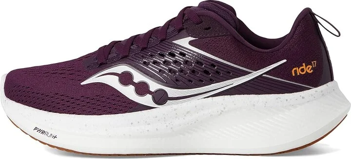 Saucony Ride 17 Women's Shoes Plum/White : 5 B - Medium, Synthetic - Image 6