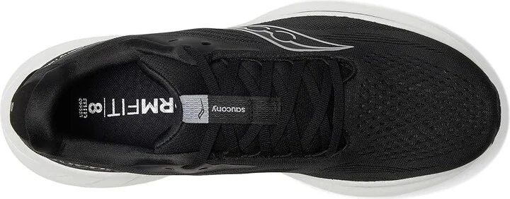 Saucony Ride 18 Men's Running Shoes Black/White : 12 EE - Wide, Leather - Image 2