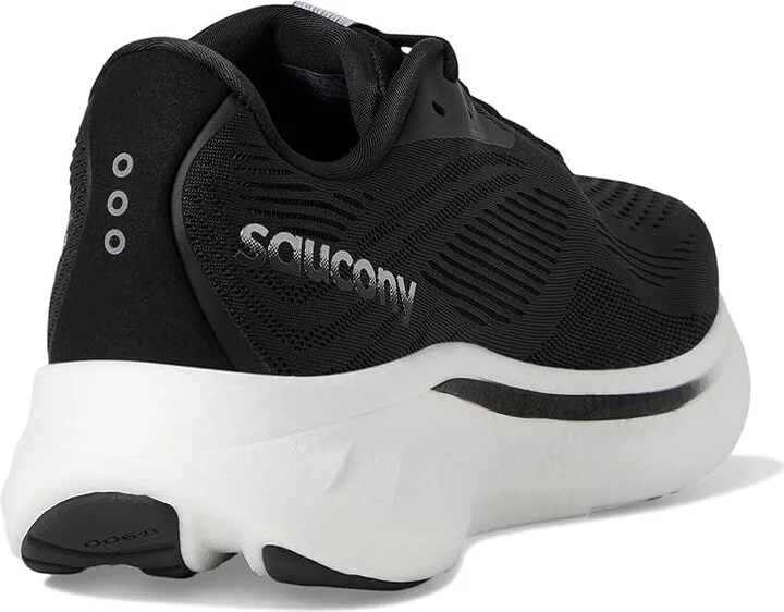Saucony Ride 18 Men's Running Shoes Black/White : 12 EE - Wide, Leather - Image 4