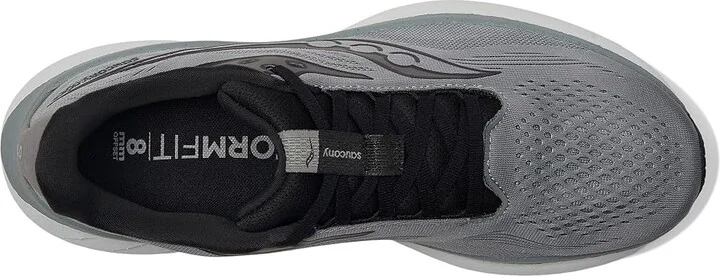 Saucony Ride 18 Men's Running Shoes Cinder/Black : 9 D - Medium, Leather - Image 2