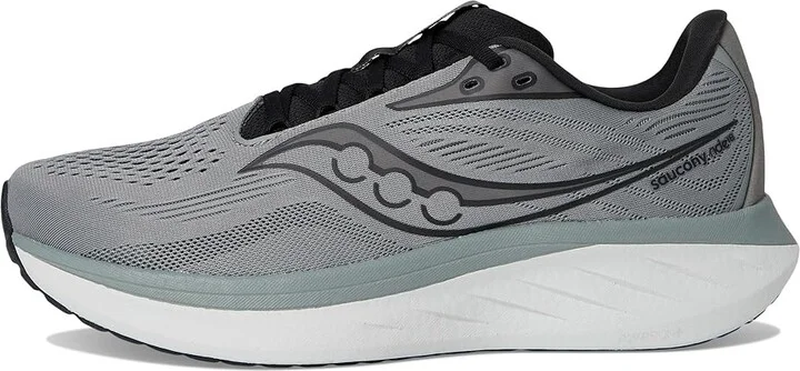 Saucony Ride 18 Men's Running Shoes Cinder/Black : 9 D - Medium, Leather - Image 6