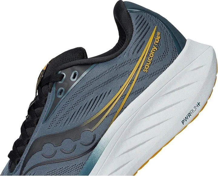 Saucony Ride 18 Men's Running Shoes Dusk/Pollen : 8.5 D - Medium, Leather - Image 7
