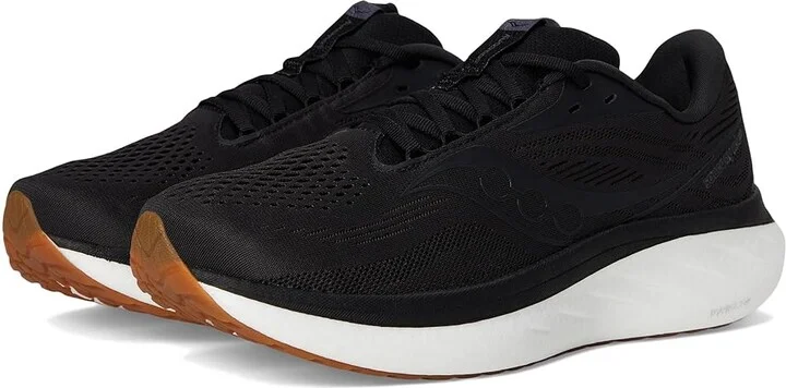 Saucony Ride 18 Women's Running Shoes Black/Gum : 8 B - Medium, Leather