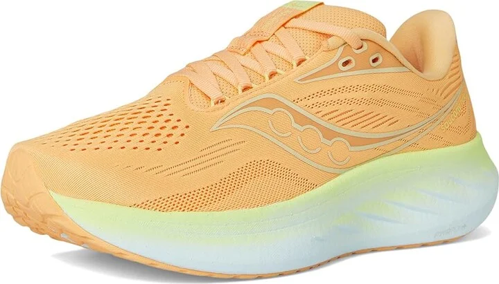 Saucony Ride 18 Women's Running Shoes Peach/Sunny : 11 B - Medium, Leather - Image 5