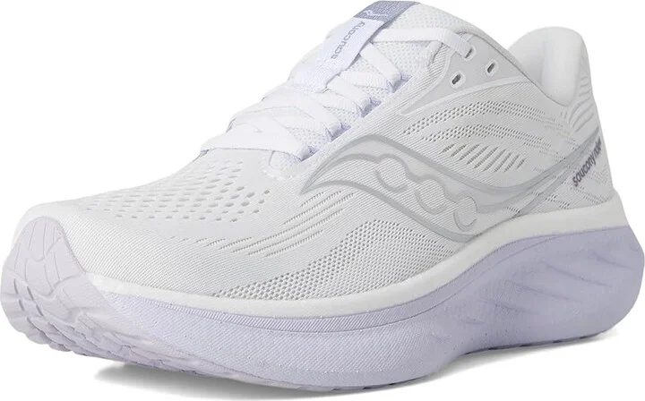 Saucony Ride 18 Women's Running Shoes White/Thistl : 7 D - Wide, Leather - Image 5