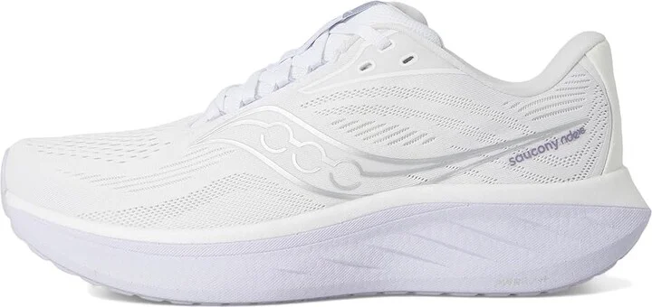 Saucony Ride 18 Women's Running Shoes White/Thistl : 7 D - Wide, Leather - Image 6