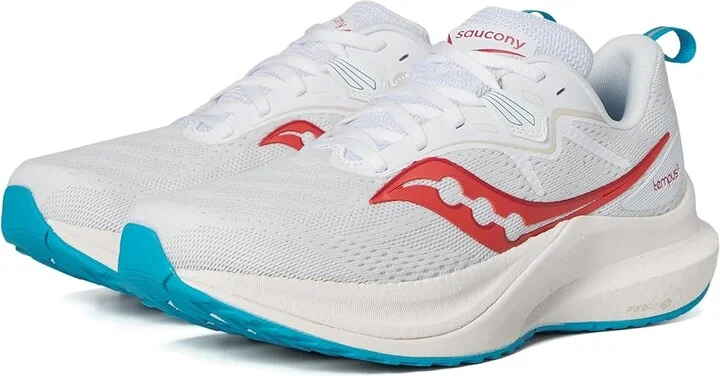 Saucony Tempus 2 Women's Running Shoes White/Cayenne : 7.5 B - Medium, Rubber