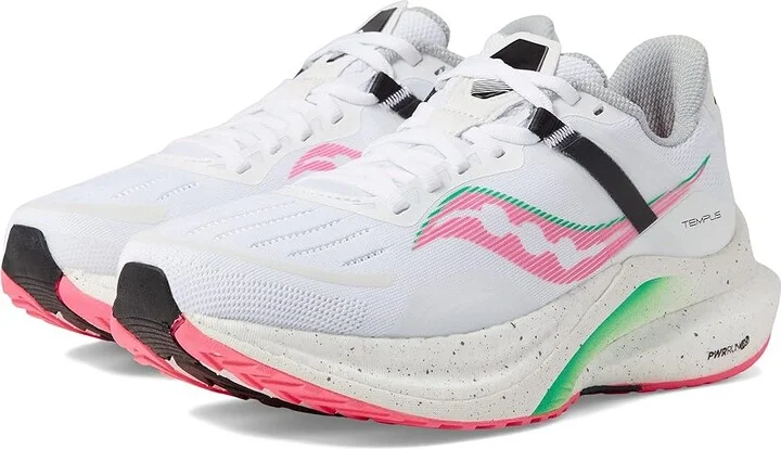 Saucony Tempus Women's Shoes White/Vizi Pink : 5 B - Medium, Synthetic/Textile