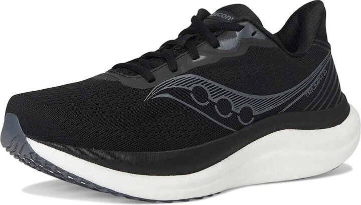 Saucony Triumph 23 Men's Running Shoes Black/White : 10 EE - Wide, Textile - Image 5