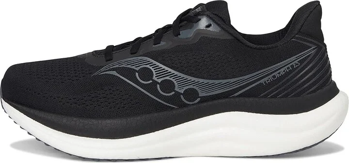 Saucony Triumph 23 Men's Running Shoes Black/White : 10 EE - Wide, Textile - Image 6