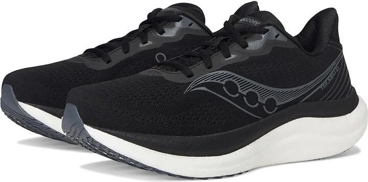 Saucony Triumph 23 Men's Running Shoes Black/White : 10 EE - Wide, Textile