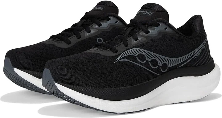 Saucony Triumph 23 Women's Running Shoes Black/White : 11 D - Wide, Textile