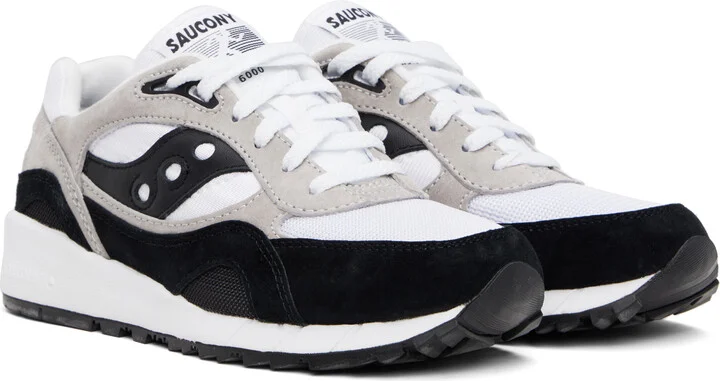 Saucony White & Black Shadow 6000 Sneakers - Image 4