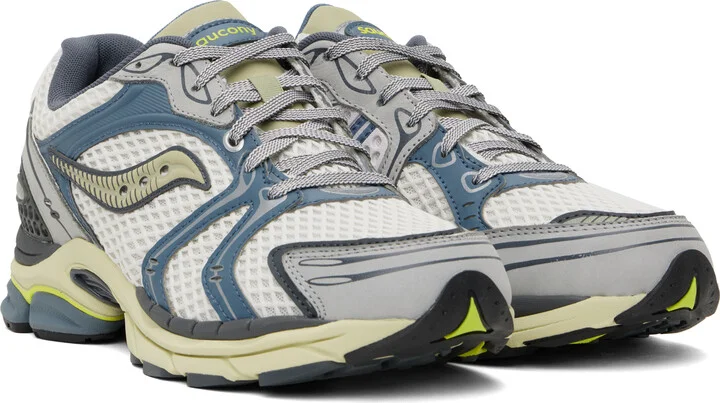 Saucony White & Blue Progrid Triumph 4 Sneakers - Image 4