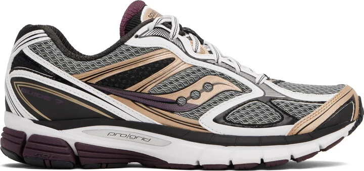 Saucony White & Gray ProGrid Guide 7 Sneakers