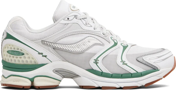 Saucony White & Green ProGrid Triumph 4 Sneakers