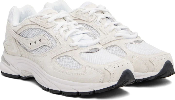 Saucony White & Off-White Grid Jazz 9 Suede Sneakers - Image 4